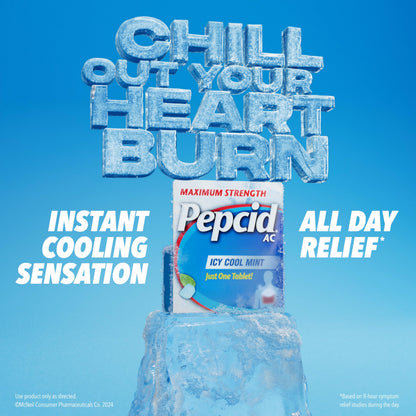 Pepcid AC Maximum Strength Heartburn Relief Tablets - 40 ct, 20 mg Famotidine, Icy Cool Mint