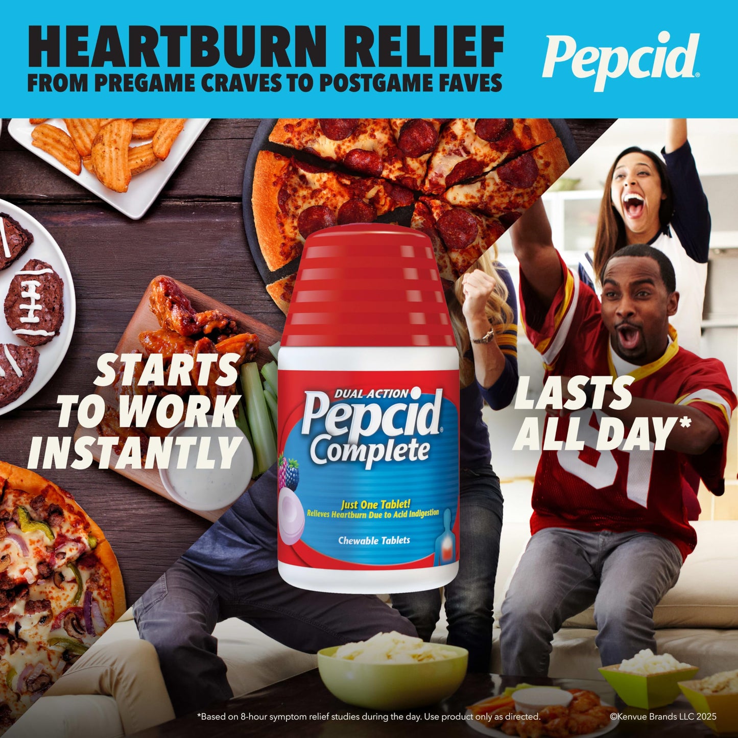 Pepcid Complete Tropical Fruit Chewables – Fast Heartburn Relief (50 ct)