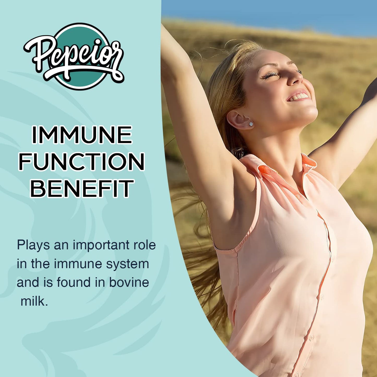 Pepeior Liposomal Bovine Lactoferrin 1000 mg – Immune Support & Iron Absorption, 60 Softgels