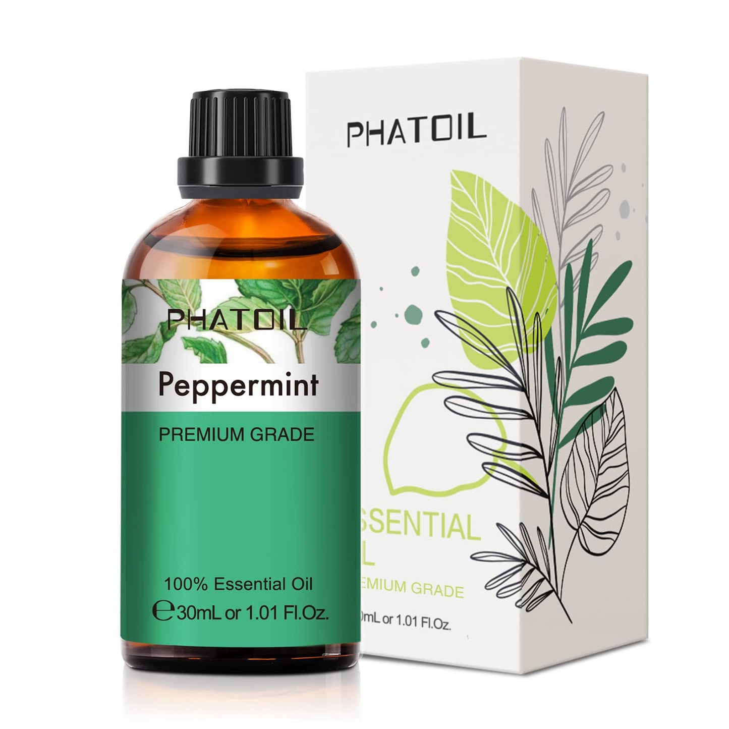 Peppermint Essential Oil 30ml | PHATOIL Pure Essential Oil Singles for Aromatherapy & DIY Crafts