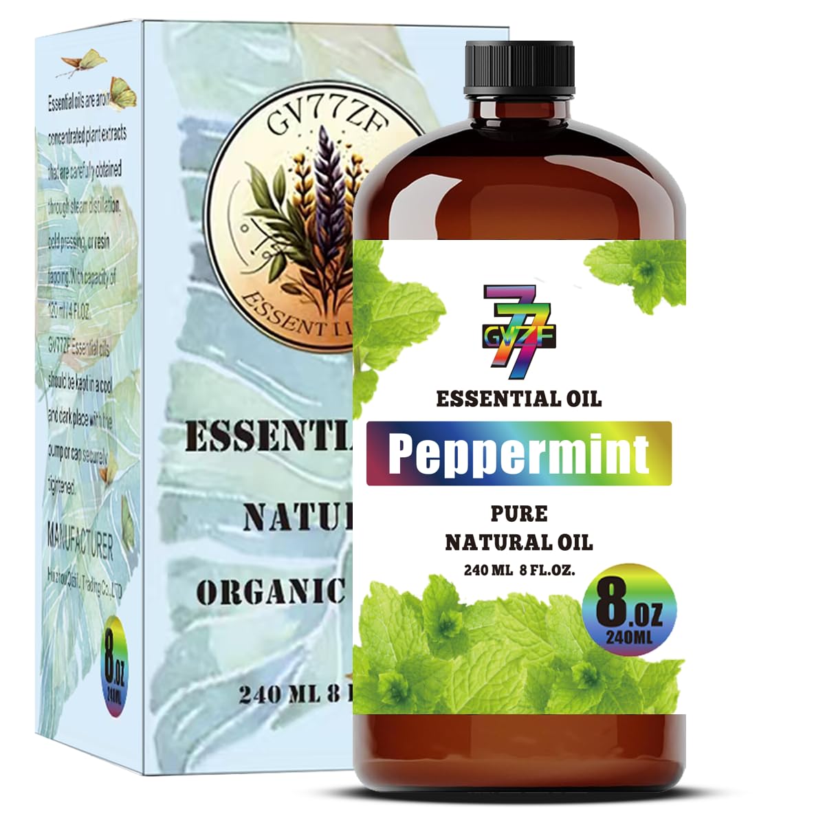 Peppermint Essential Oil (8 oz / 240 ml) – Diffusers, Candles & DIY Projects | GV77ZF
