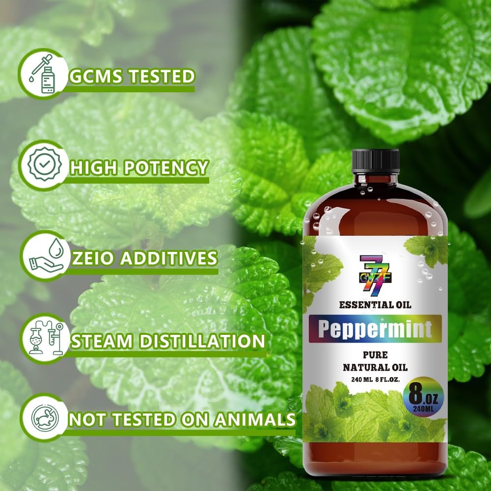 Peppermint Essential Oil (8 oz / 240 ml) – Diffusers, Candles & DIY Projects | GV77ZF