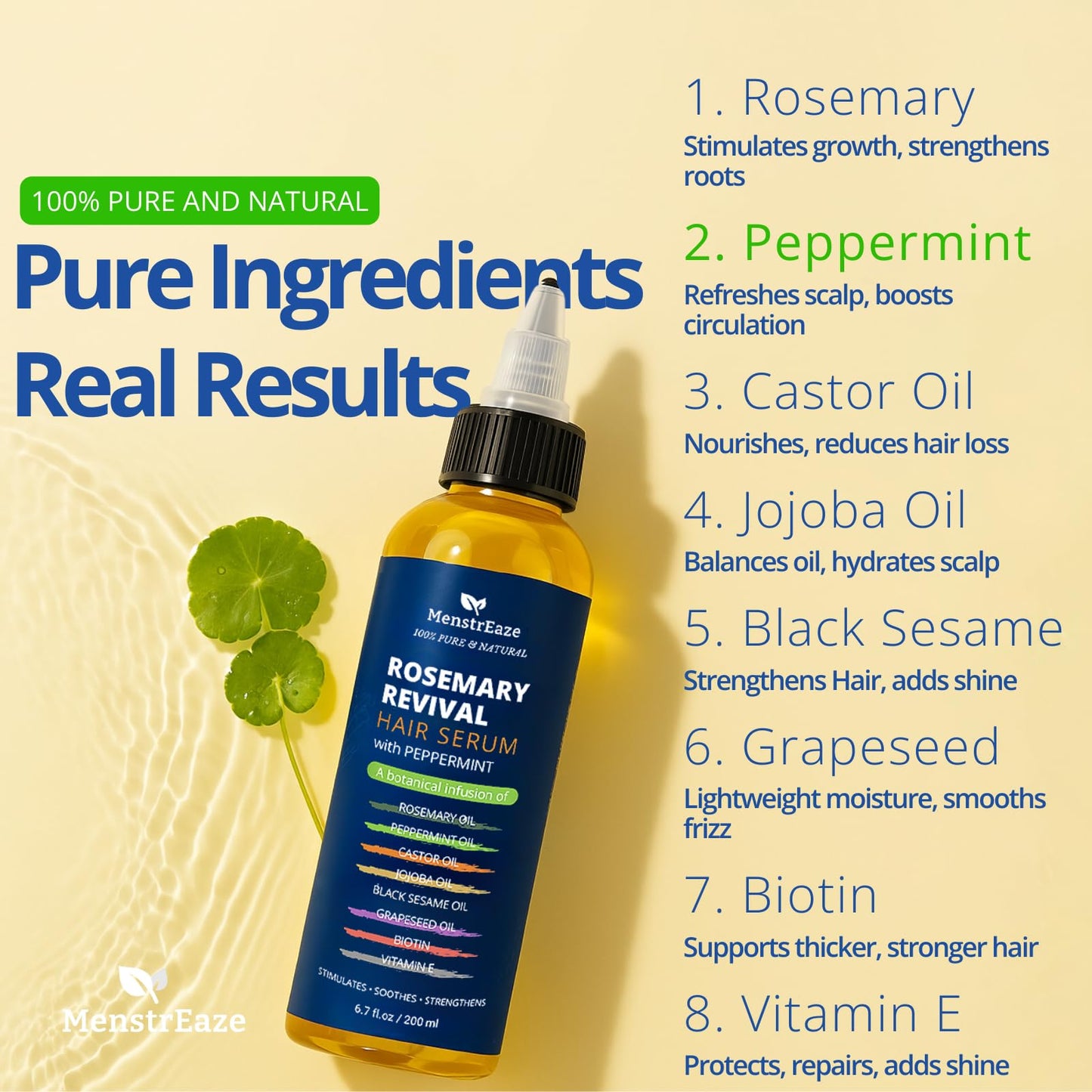 8-Oil Hair Growth Oil & Scalp Treatment - Rosemary, Peppermint, Biotin | 6.7 fl oz