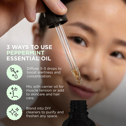 Hatch Holistic Peppermint Essential Oil - 1oz | Pure Peppermint Oil for Diffusers, Aromatherapy, Skincare