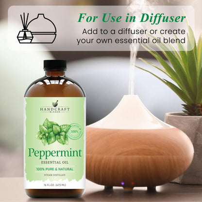 Peppermint Essential Oil – Handcraft Blends, 16 oz, Pure & Natural, Premium Grade