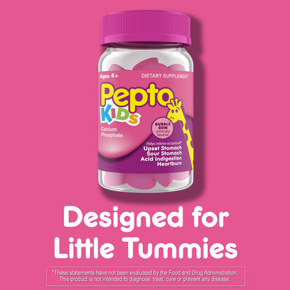 Pepto Kids Gummies – Multi-Symptom Relief for Occasional Upset Stomach | Ages 4+