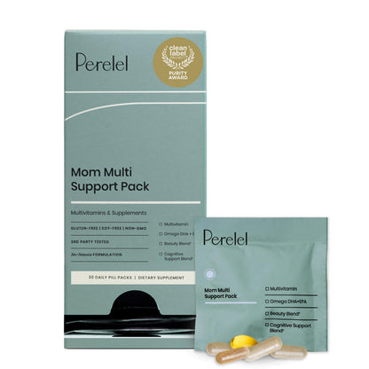 Perelel Mom Multi Pack – Postnatal Vitamins with Omega-3 DHA/EPA, Iron & Collagen