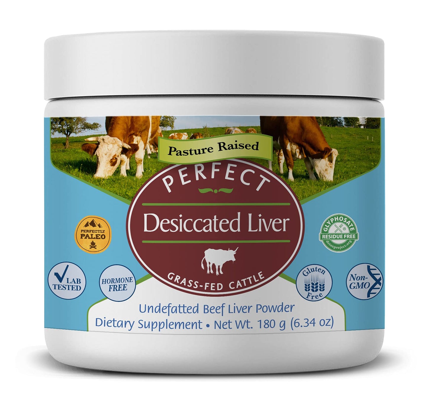 Perfect Desiccated Liver Powder – 180g (Undefatted Beef Liver) | Grass-Fed, Natural Protein & Iron