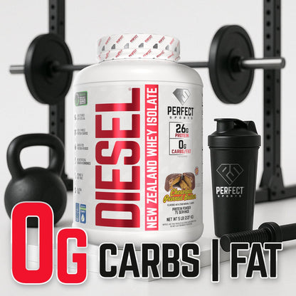 PERFECT SPORTS Diesel 100% New Zealand Whey Protein Isolate – 0g Carbs, 0g Fat, 26g Protein, 5 lb (Chocolate Peanut Butter)