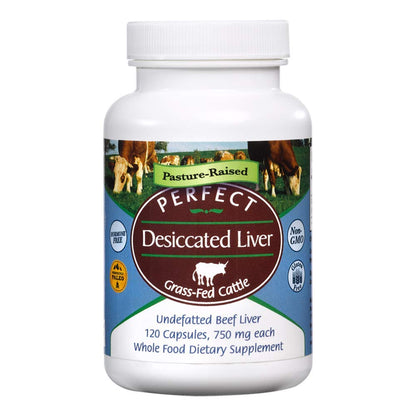 Perfect Supplements Desiccated Liver – 120 Capsules – Undefatted Beef Liver – Grass-Fed Argentinean Cattle – 2 Pack