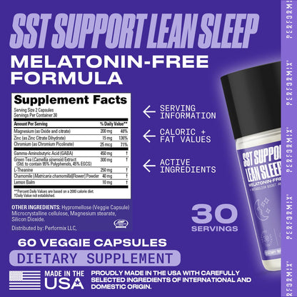 PERFORMIX SST Support Lean Sleep – Herbal Sleep Aid (60 Veggie Capsules)