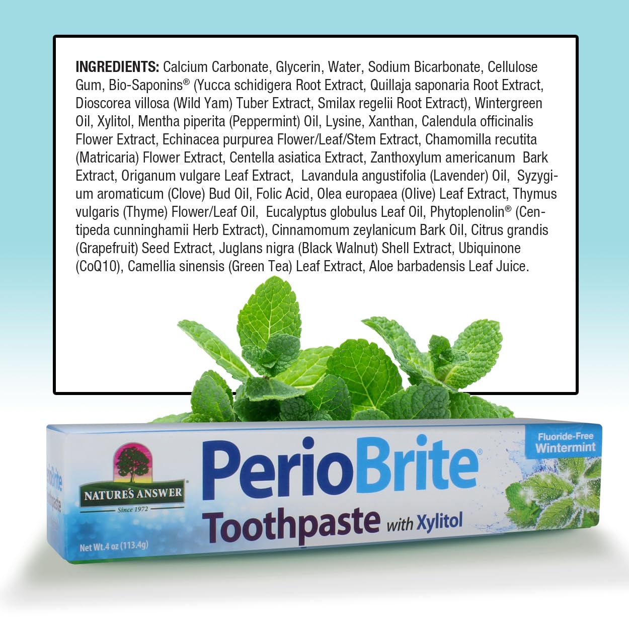 Nature's Answer PerioBrite Whitening Toothpaste – Gluten-Free, Fluoride-Free, Soy-Free & Vegetarian | Cruelty-Free