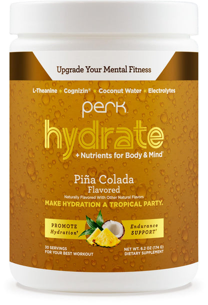 Perk Hydrate Pina Colada Electrolyte Drink Mix - 30 Servings | Gluten Free