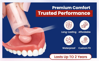 Perma Soft Denture Reliner Kit - Relines 2 Plates (Semi-Soft DIY) - Upper & Lower
