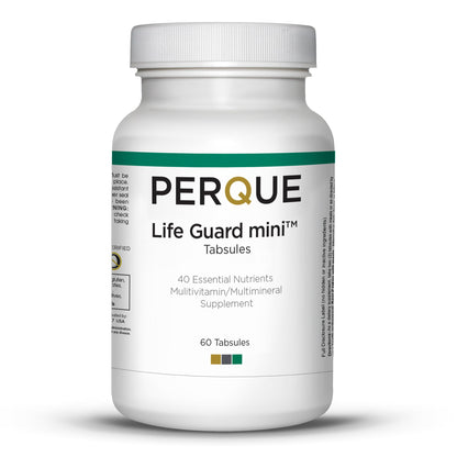 Perque Life Guard Mini Tabsules – 60 Count | 40 Essential Nutrients for Heart, Body & Brain