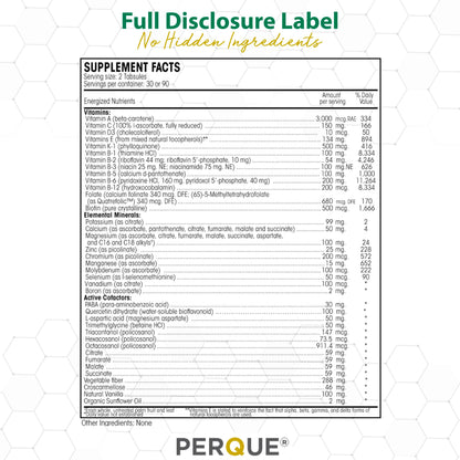 Perque Life Guard Mini Tabsules – 60 Count | 40 Essential Nutrients for Heart, Body & Brain