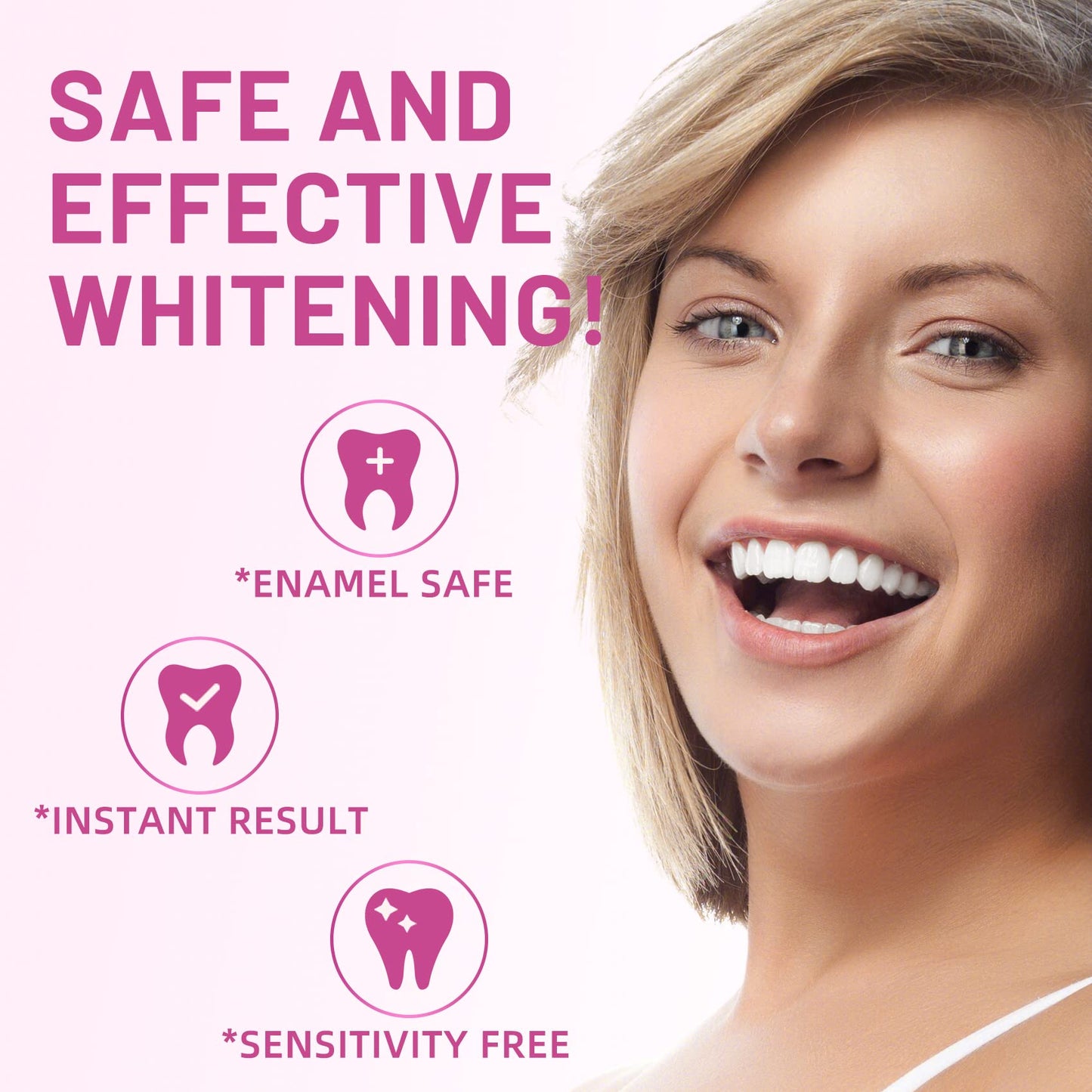 PERSMAX Teeth Whitening Strips for Sensitive Teeth – Enamel Safe, 28 Strips (14 Treatments), No-Slip Whitening Kit
