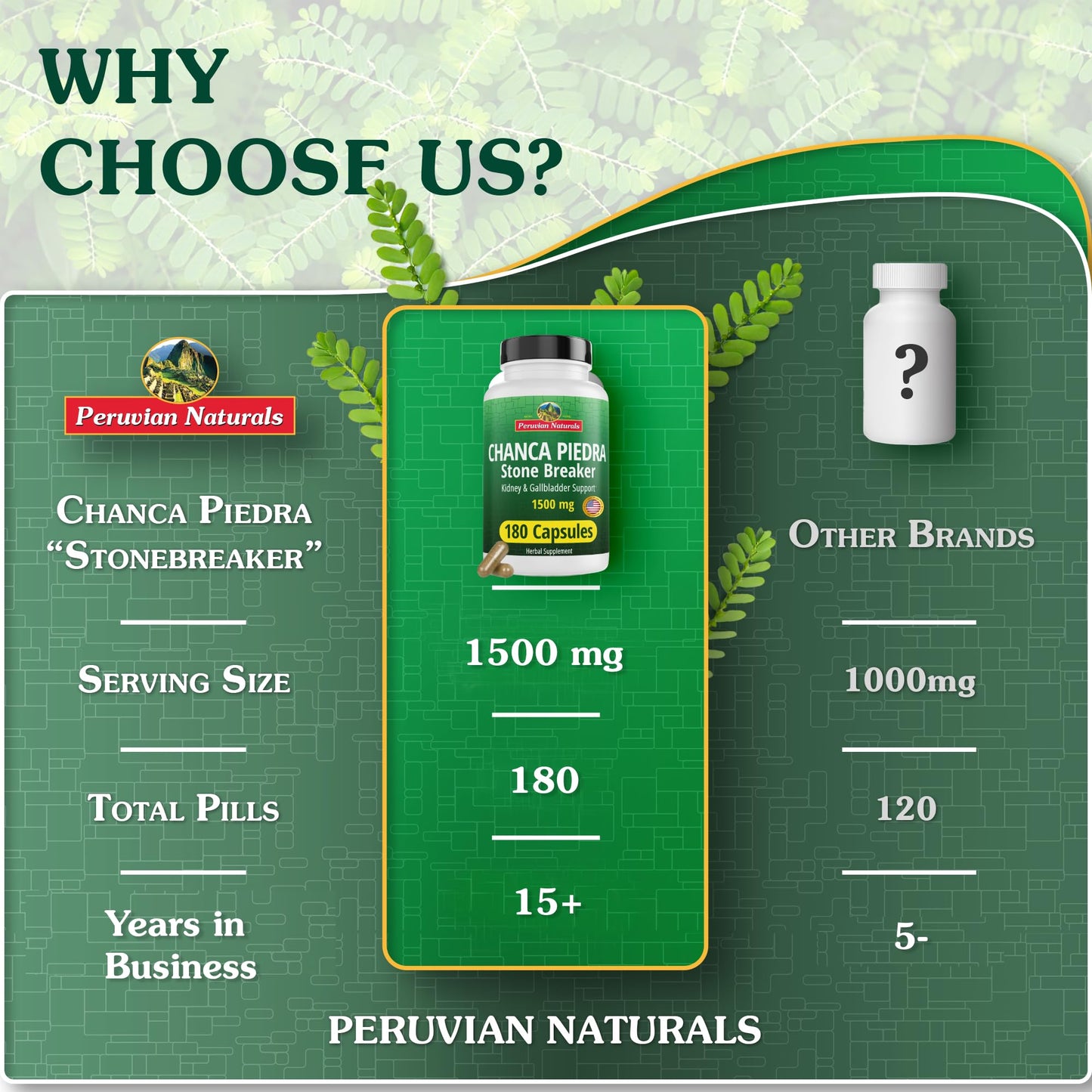 Peruvian Naturals Chanca Piedra Stone Breaker – 180 Capsules