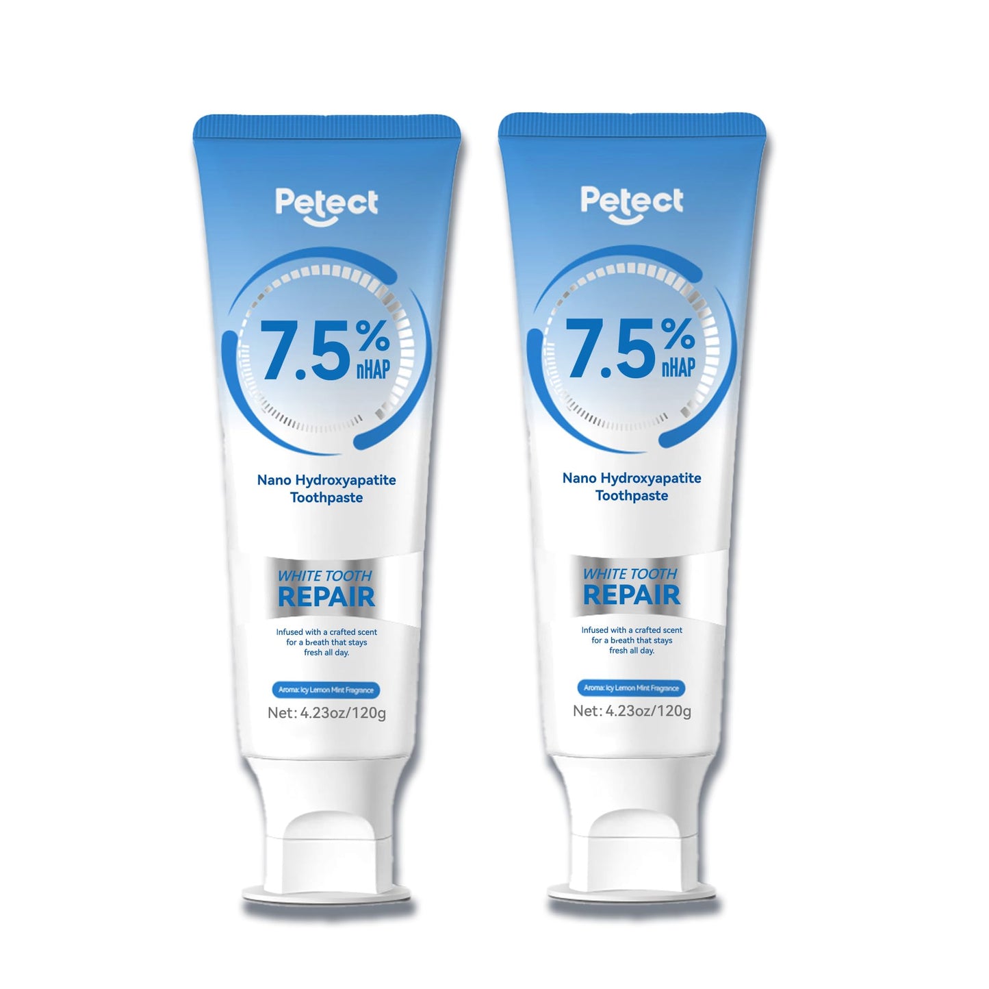PETECT Hydroxyapatite Toothpaste 2-Pack | ICY Melon Mint | Enamel Protection