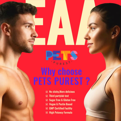 Pets Purest EAA Gummies 120 Strawberry – All 9 EAAs & BCAAs