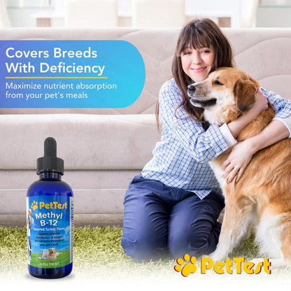 PetTest Methyl B12 Drops - 4 fl oz (5000 mcg) for Diabetic Pets