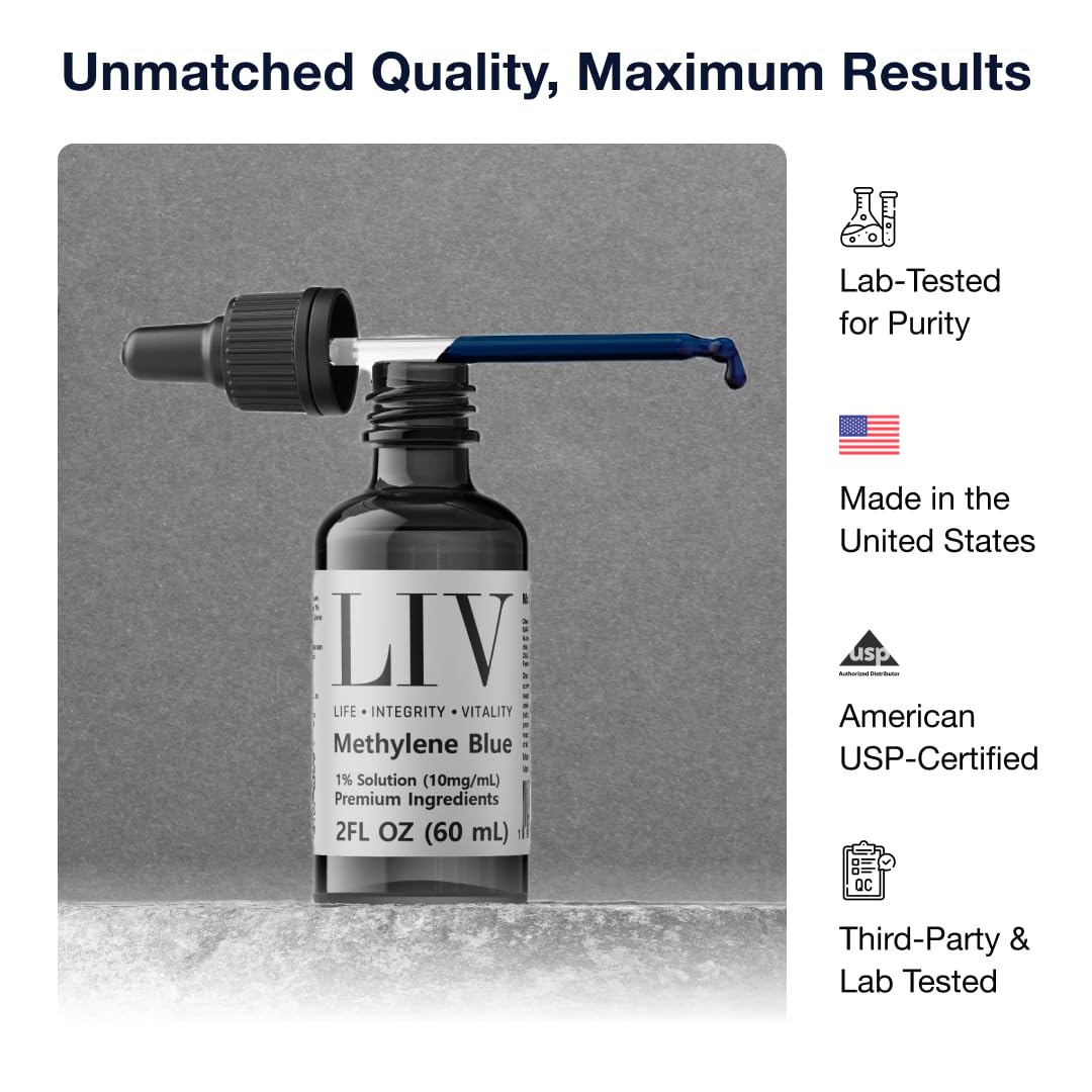 Pharmaceutical Grade Methylene Blue Liquid 60ml | LIV Premier Supplement