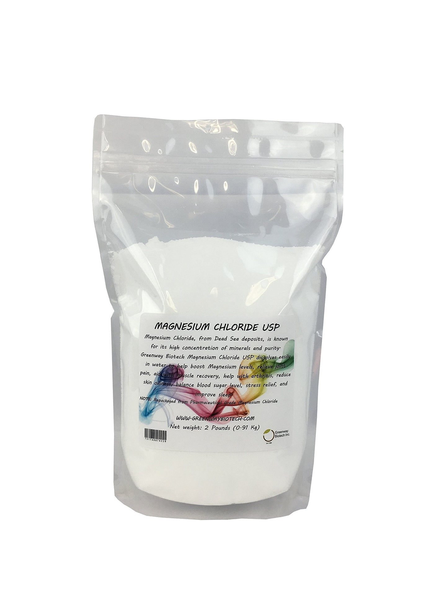 Greenway Biotech Organic Magnesium Chloride USP - 2 lb Powder, Edible Food Grade