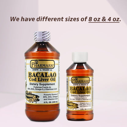 Pharmark Cod Liver Oil 8 oz Pack of 2 – Omega-3 Fish Oil Supplement