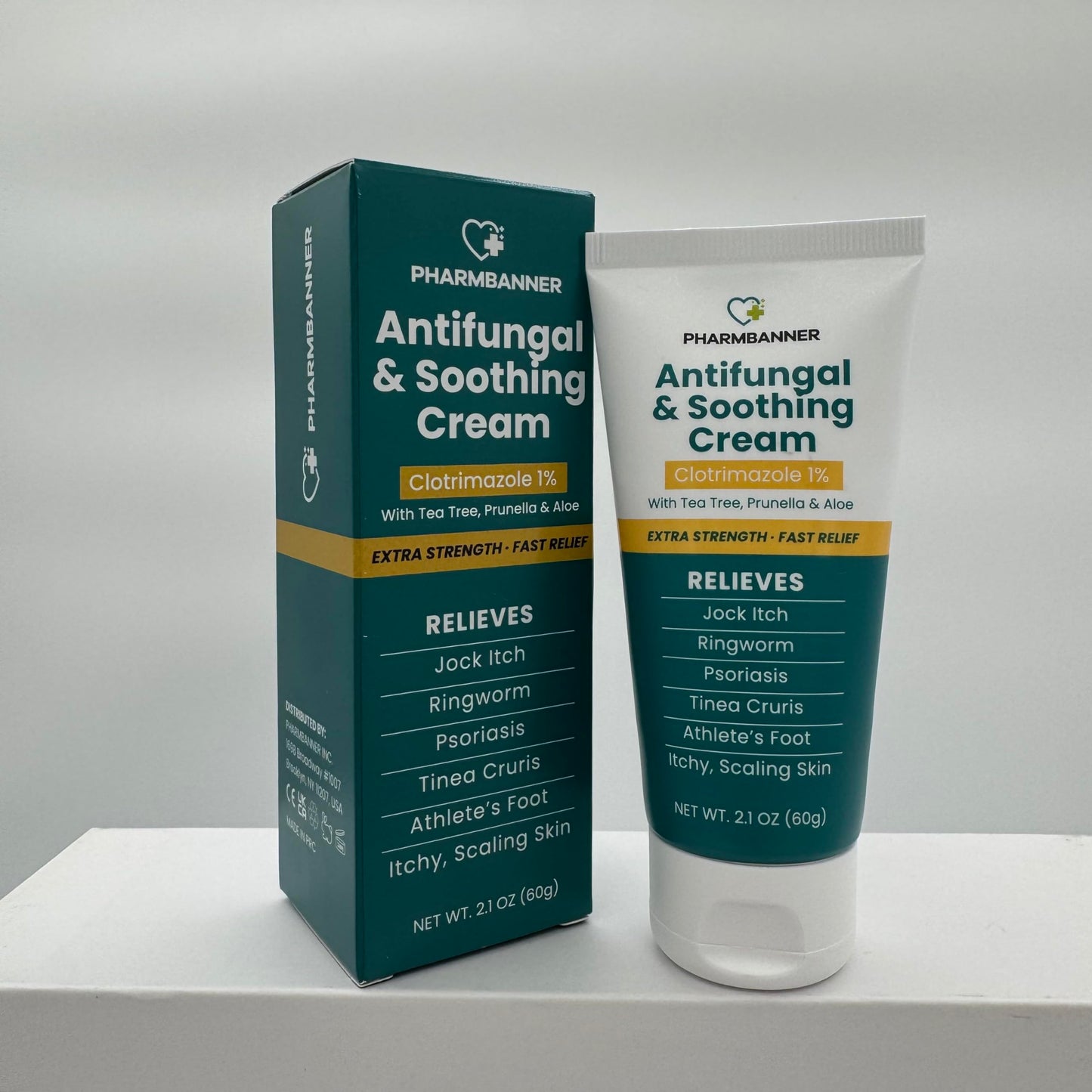 PHARMBANNER Antifungal Cream – Extra Strength Relief for Jock Itch, Athlete’s Foot, Ringworm & Psoriasis