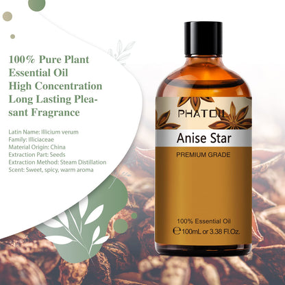 Anise Star Essential Oil 100ml | PHATOIL Aromatherapy for Diffuser & DIY