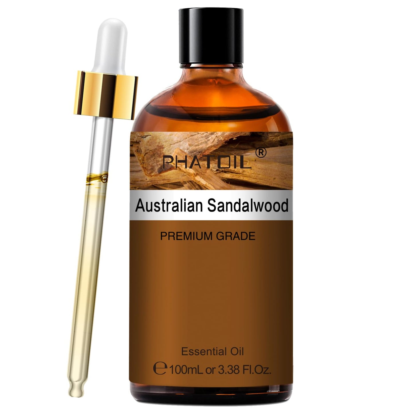 PHATOIL Australian Sandalwood Essential Oil 100ml – Pure, Natural Oil for Hair, Skin, Aromatherapy & DIY
