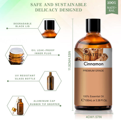 PHATOIL Cinnamon Essential Oil 100ml - Aromatherapy Diffuser Oil
