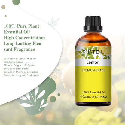 PHATOIL Lemon Essential Oil 30 mL | Pure Aromatherapy for Diffusers & DIY Crafts