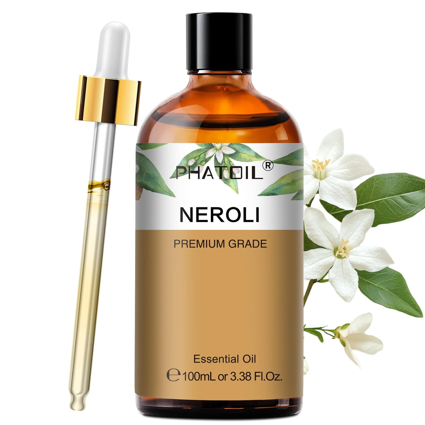 PHATOIL Neroli Essential Oil – Pure Aromatherapy for Skin Care & DIY Crafts (3.38 fl oz)