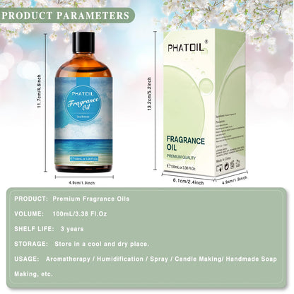PHATOIL Sea Breeze Fragrance Oil – 100ml | Aromatherapy, Diffusers, DIY Candles & Soaps