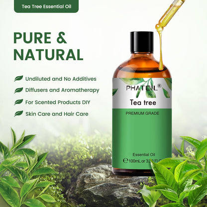 PHATOIL Pure Tea Tree Essential Oil - 3.38 fl oz | 100% Pure Therapeutic Grade