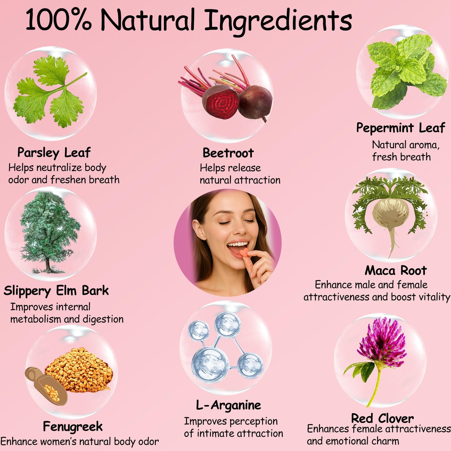 Pheromone Gummies for Women – Slippery Elm, Hormone Balance, Odor Support, 60 Vegan Gummies