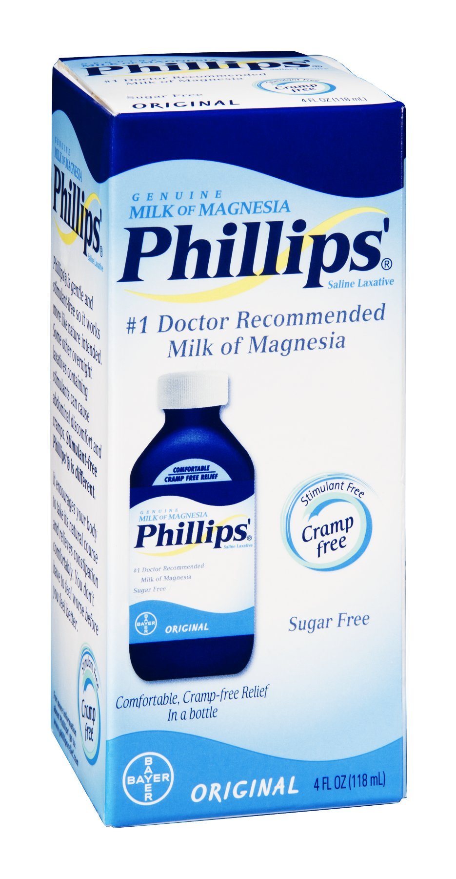 Philips Milk of Magnesia Saline Laxative Original Sugar Free — 4 oz Bottle