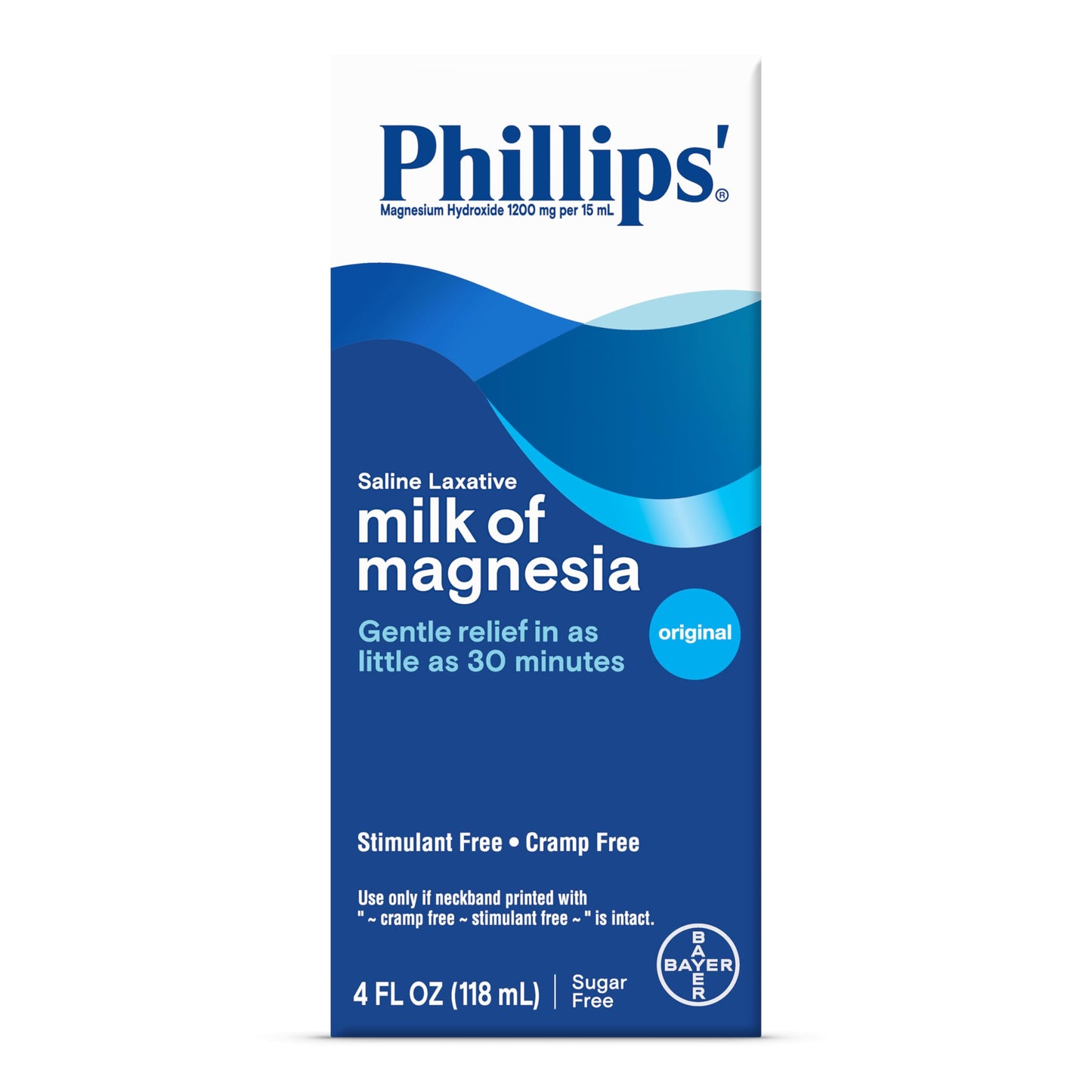 Phillips' Milk of Magnesia Original Laxative — Gentle, Stimulant-Free Relief (Pack of 6, 4 oz each)