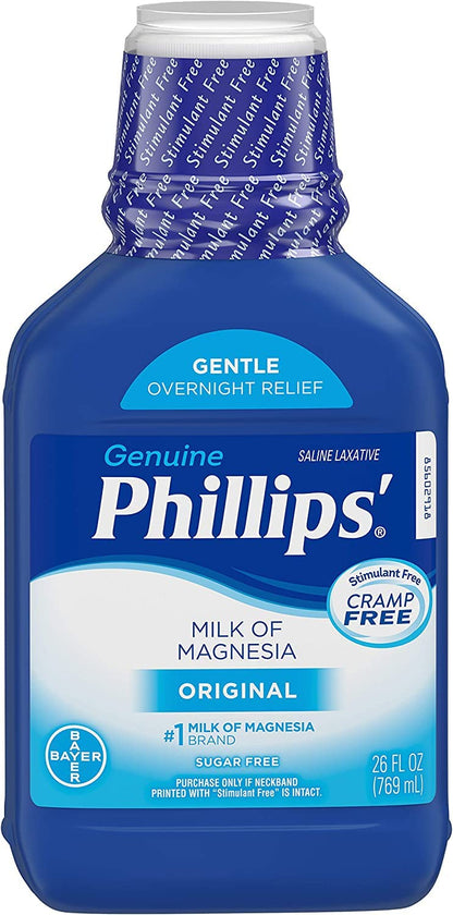 Phillips' Milk of Magnesia Original 26 oz – Pack of 3 | Gentle Overnight Laxative