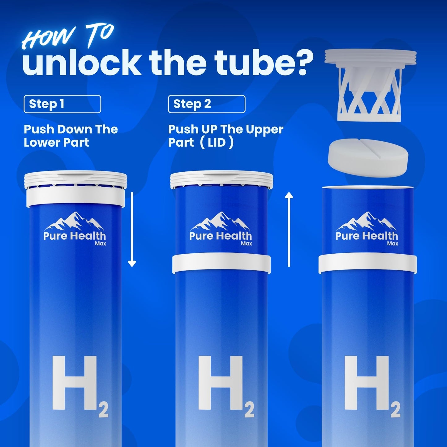 PHM Hydrogen Water Tablets – H2 Molecular Tabs for Hydration & Energy | 90 Tablets