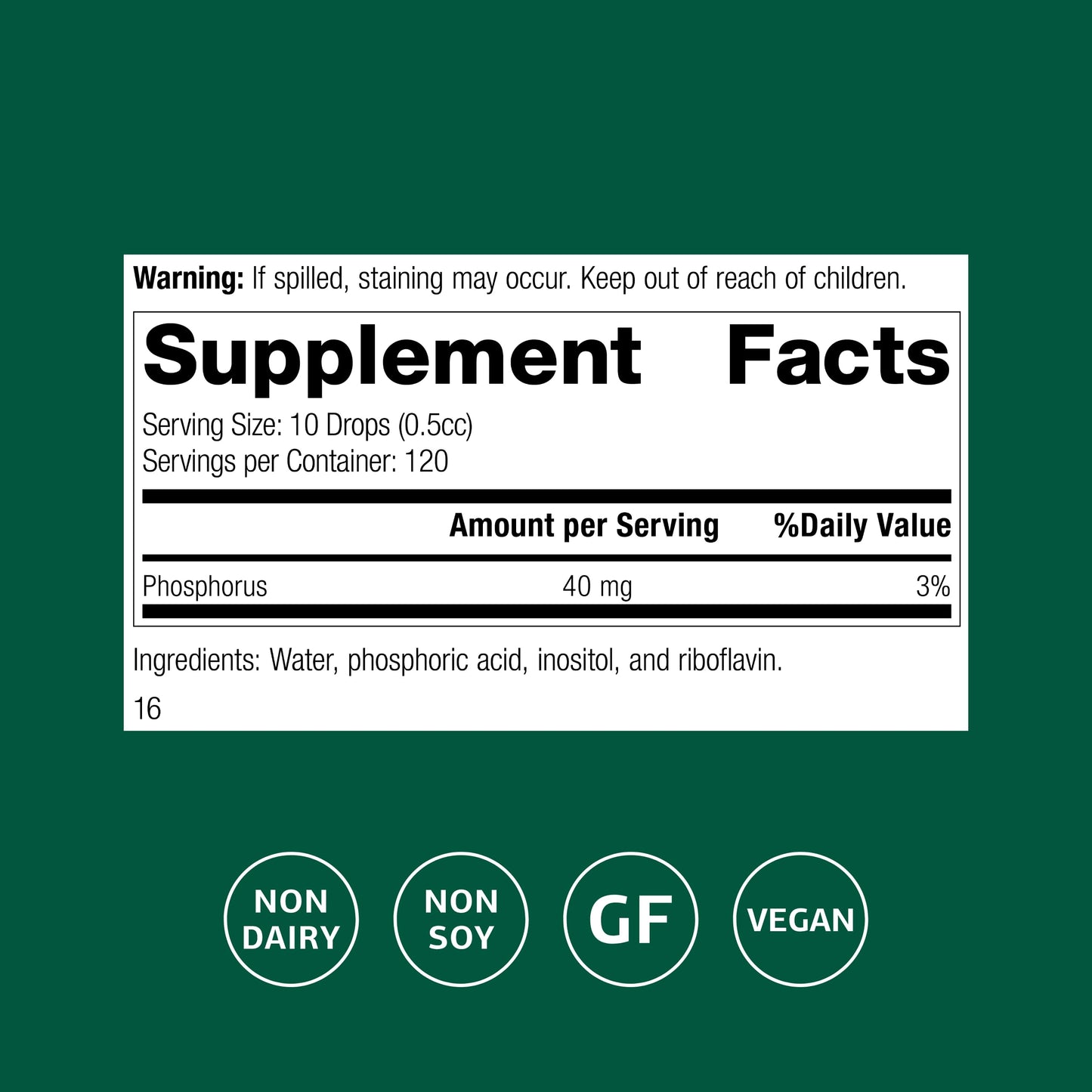 Phosfood Liquid – Phosphorus Supplement for Nutritional Balance (60 mL) | Gluten-Free, Vegan & Non-Soy | Standard Process