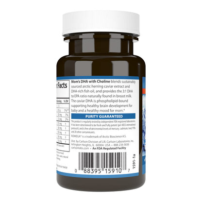 Carlson Mom's DHA with Choline – 3:1 DHA:EPA, 60 Softgels