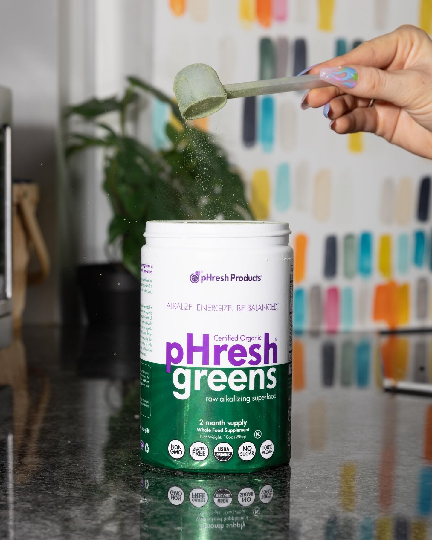 pHresh Greens Raw Alkalizing Superfood Powder – 10 oz – 2 Month Supply – Vegan, Kosher, Gluten Free