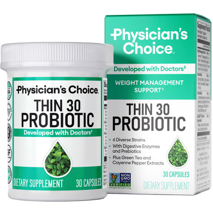 Physician's CHOICE Probiotics for Weight Management & Bloating | 6 Strains, Prebiotics, Cayenne