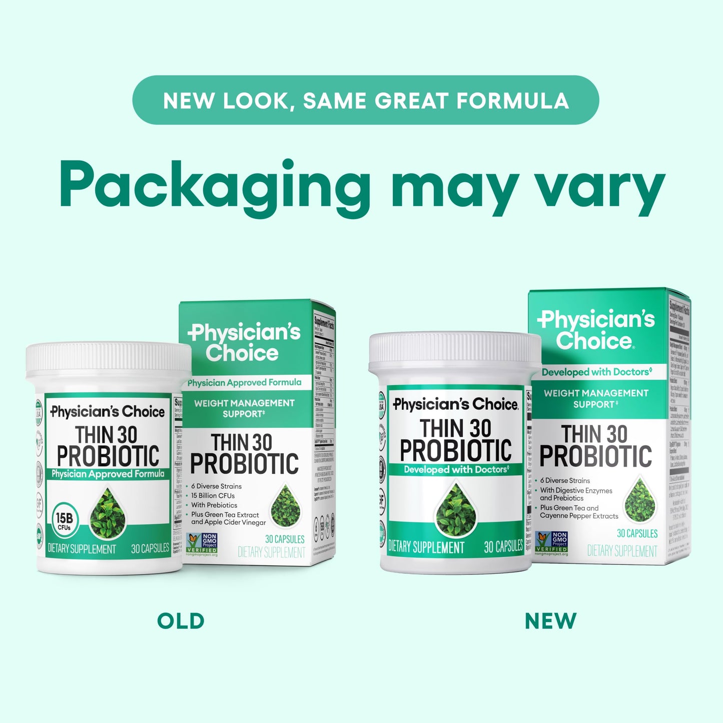 Physician's CHOICE Probiotics for Weight Management & Bloating | 6 Strains, Prebiotics, Cayenne
