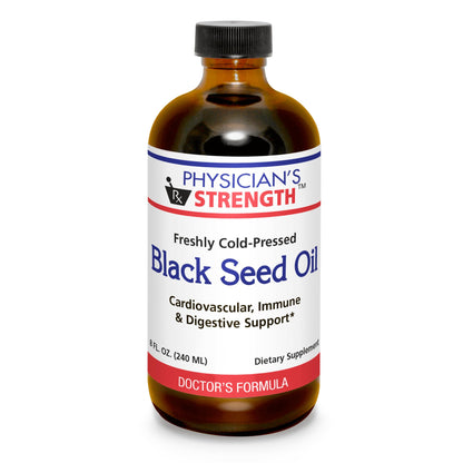 Physician's Strength Black Seed Oil 8 oz – Cold-Pressed, Non-GMO, 48 Servings