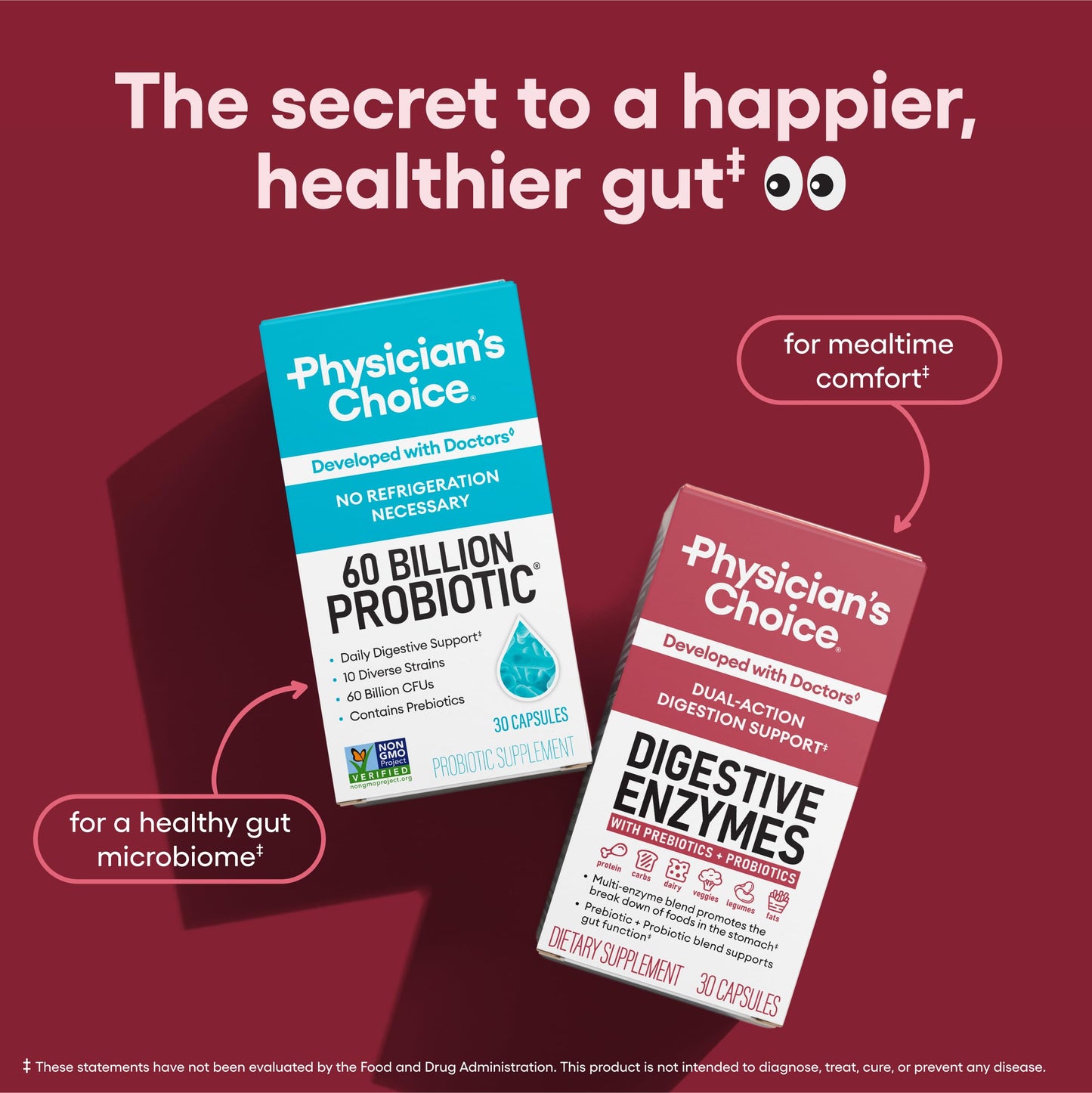 Physician's Choice Digestive Enzymes – 60 CT, 16 Enzymes + Probiotics