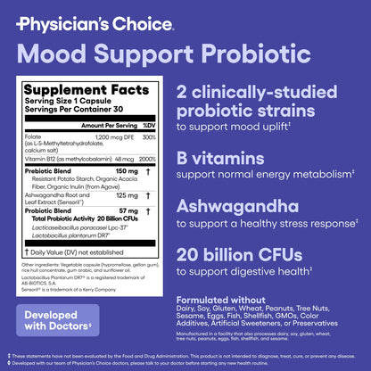 Physician's CHOICE Mood Probiotic - Mood & Digestive Health (30ct)