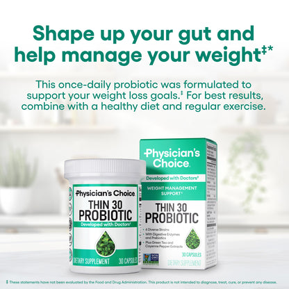 Physician's CHOICE Probiotics – Weight Management & Bloating (6 Strains) – 60 CT